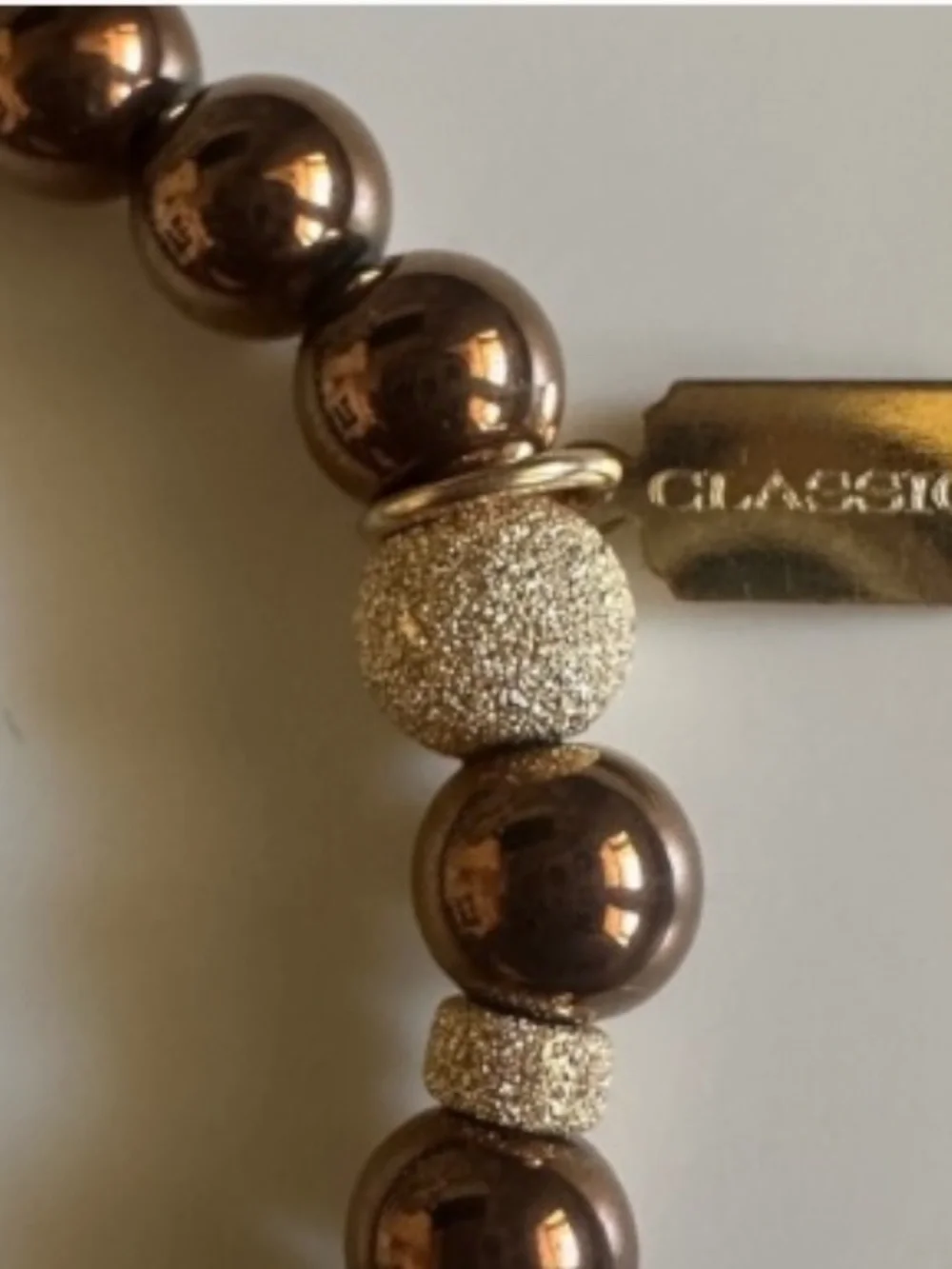 Classic 8mm Bronze Hematite Stretch Bracelet Gold Filled Accents | Minimalist